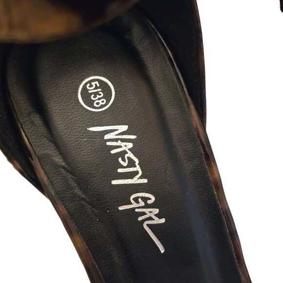 NASTY GAL Tortoise Shell Buckle Heels sz7 - Picture 13 of 14